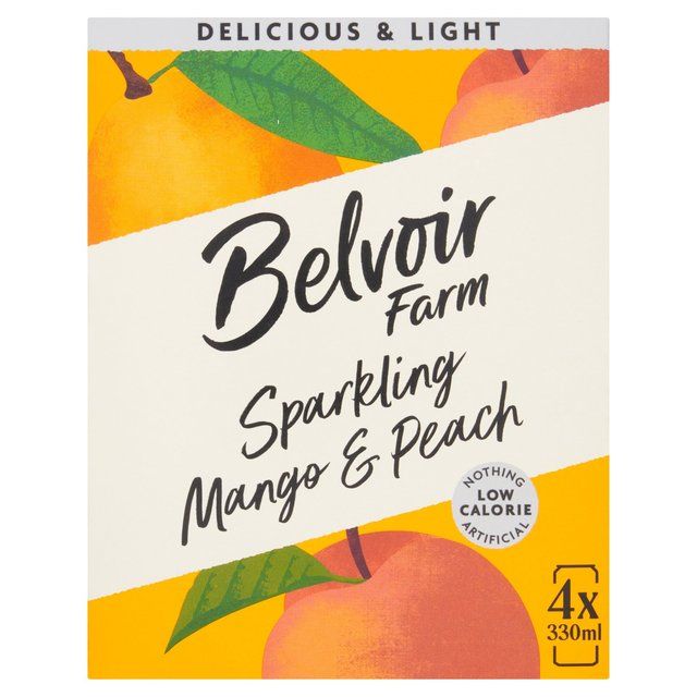 Belvoir Farm Delicious & Light Mango & Peach 4 x 330ml - McGrocer