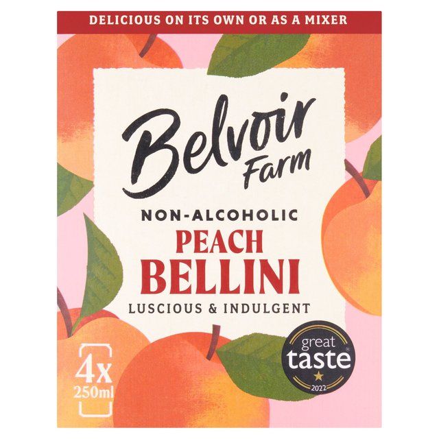 Belvoir Farm Non Alcoholic Peach Bellini 4 x 250ml - McGrocer