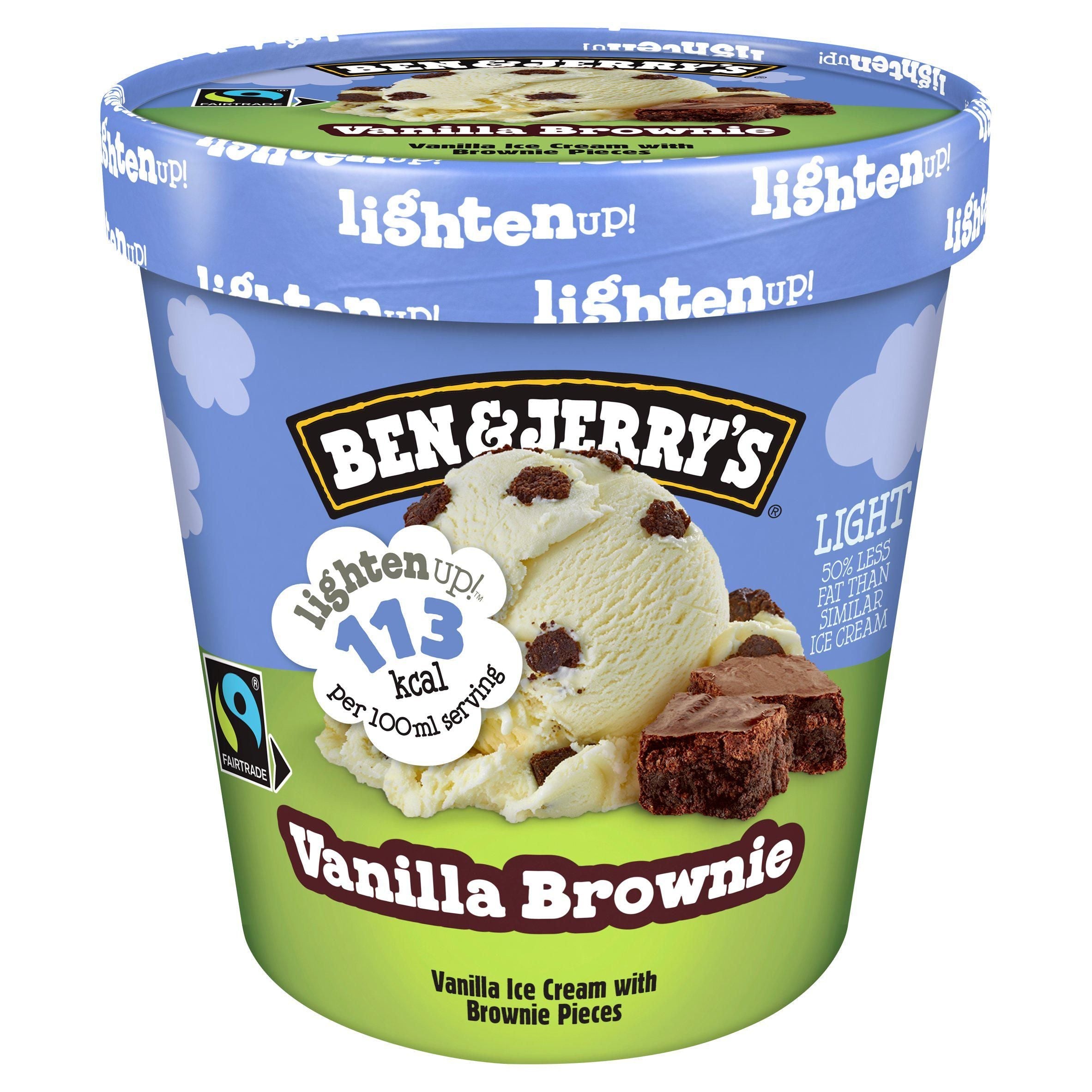 Ben & Jerry's Vanilla Brownie Light Ice Cream Tub 465ml - McGrocer