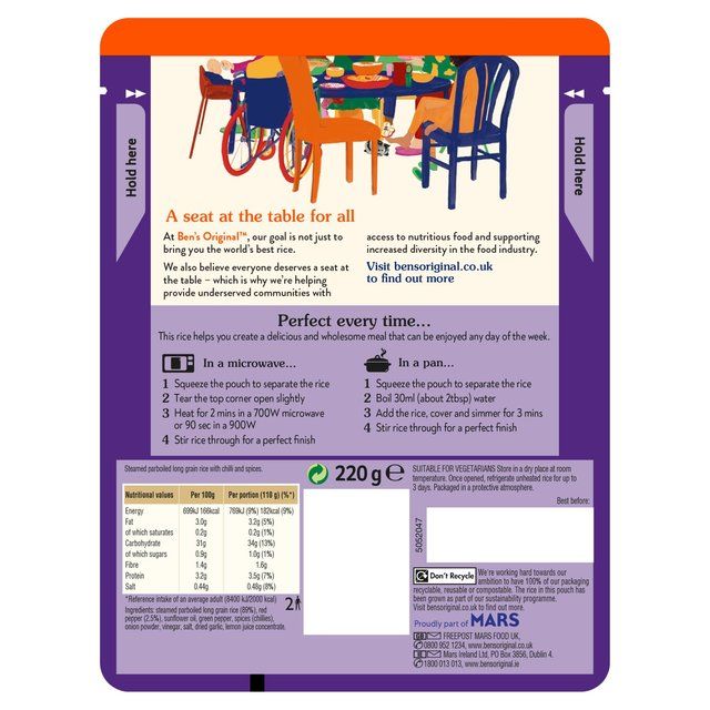 Ben's Original Peri Peri Microwave Rice 220g - McGrocer