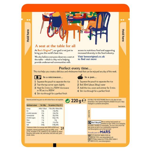 Ben's Original Savoury Chicken Microwave Rice 220g - McGrocer