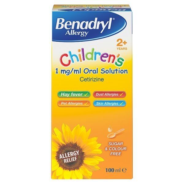 Benadryl Children Medicine 2+ Years Allergy Solution 100ml - McGrocer