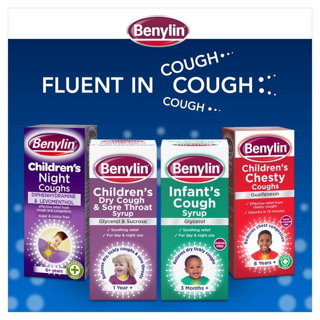Benylin Childrens Dry Cough & Sore Throat Syrup Blackcurrant   125ml - McGrocer