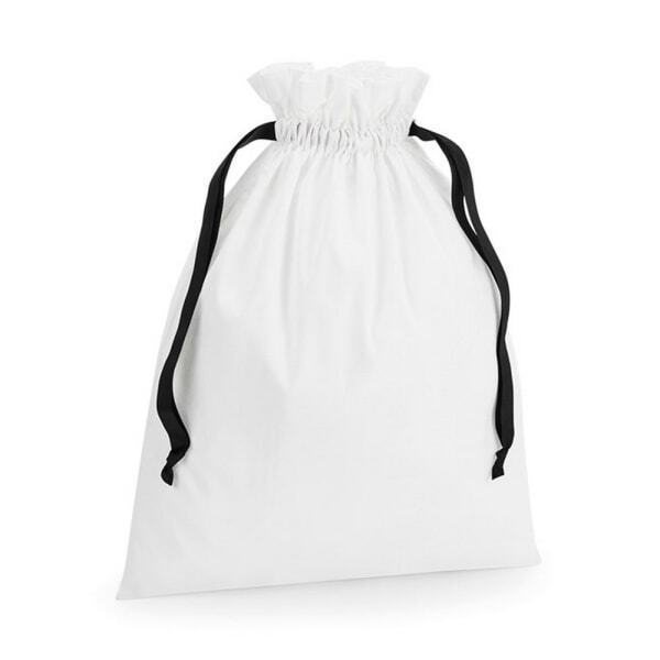 Westford Mill Cotton Drawstring Gift Bag (44cm x 36cm) GOODS Superdrug Soft White/Black