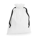 Westford Mill Cotton Drawstring Gift Bag (22cm x 15cm) GOODS Superdrug Soft White/Black