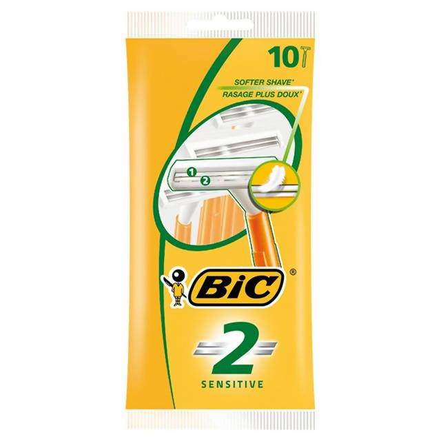 BIC 2 Sensitive Disposable Men’s Razor 10 Pack - McGrocer