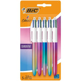 BIC 4 Colours Gradient Retractable Ballpoint Pens Pack of 5 5 per pack - McGrocer