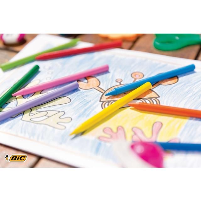BIC Kids Plastidecor Crayons Wallet of 12   12 per pack - McGrocer
