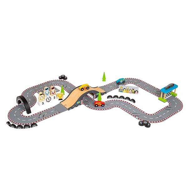 Bigjigs Rail Wooden Roadway Race Day Playset - McGrocer