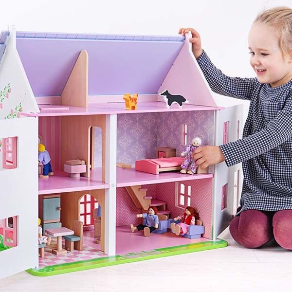 Bigjigs Toys Heritage Rose Cottage Dolls House - McGrocer