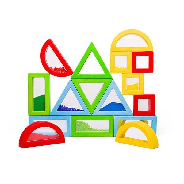 Bigjigs Toys Wooden Rainbow Sensory Shapes Toy - McGrocer