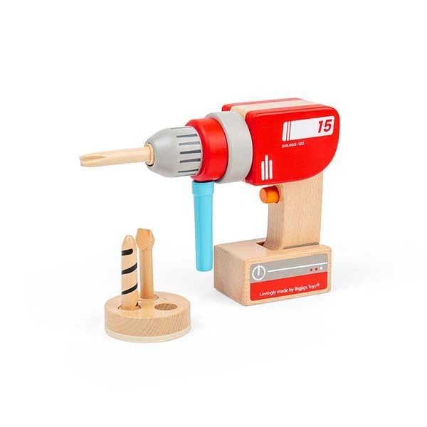 Bigjigs Toys Wooden Toy Drill Set - McGrocer