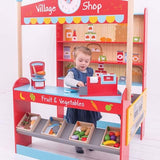 Bigjigs Toys Wooden Village Shop Playset - McGrocer