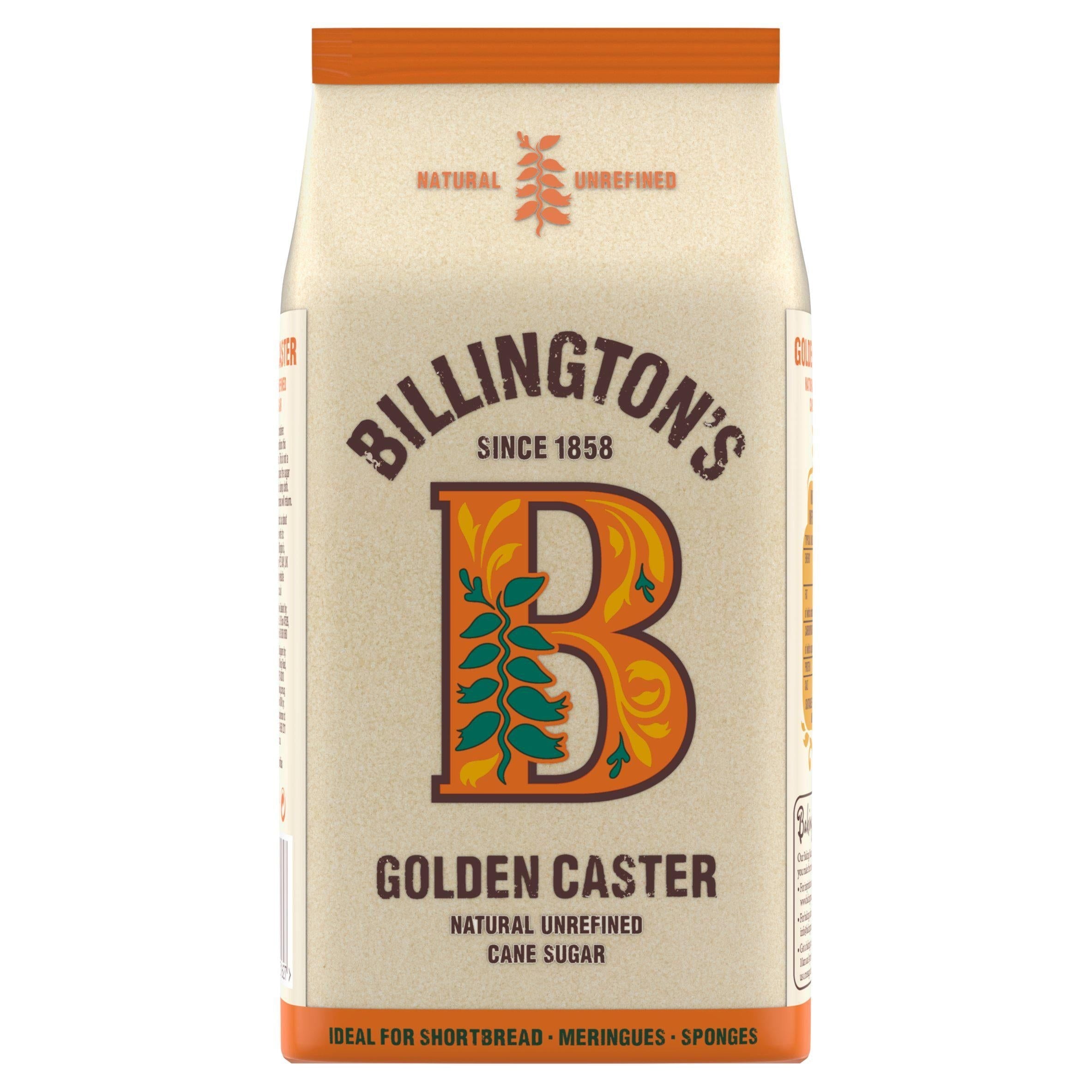 Billington's Natural Golden Caster, Unrefined Cane Sugar 1kg - McGrocer