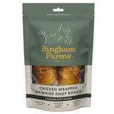 Bingham Farms Chicken Wrapped Rawhide Knot Bone Med 2 per pack - McGrocer