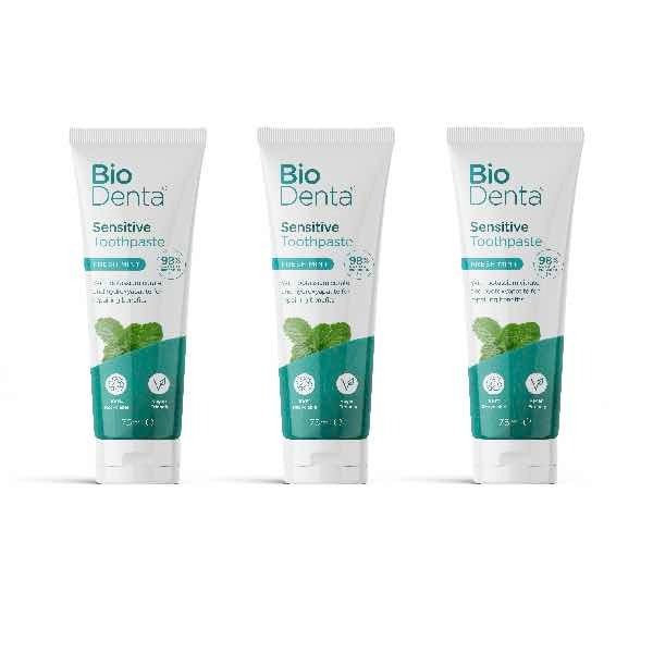 BioDenta Natural Whitening Toothpaste SENSITIVE Vegan-3pk - McGrocer