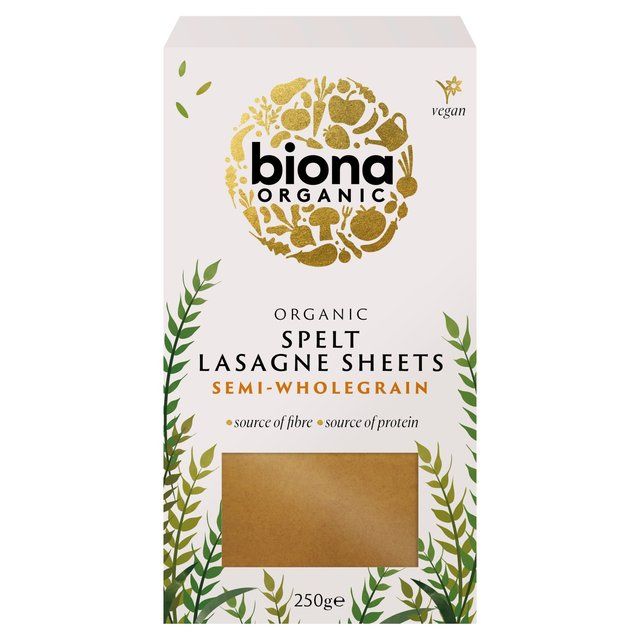 Biona Organic Spelt Semi-Wholegrain Lasagne Pasta Sheets 250g - McGrocer