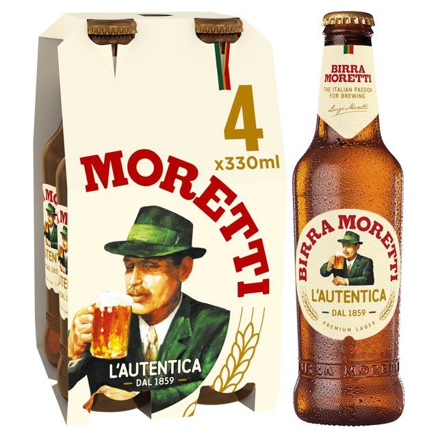 Birra Moretti Lager Beer Bottles   4 x 330ml - McGrocer