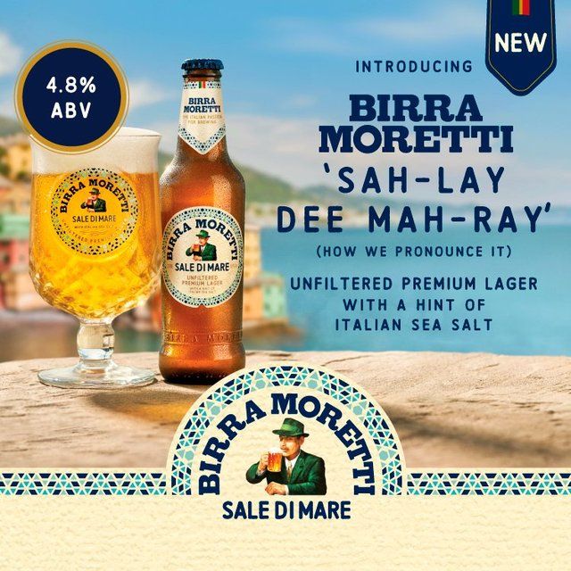 Birra Moretti Sale Di Mare Unfiltered Lager Beer Bottle 4x330ml   4 x 330ml - McGrocer