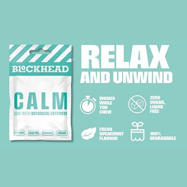 BLOCKHEAD Calm Gum - 12 Pack (84 Pieces) - McGrocer