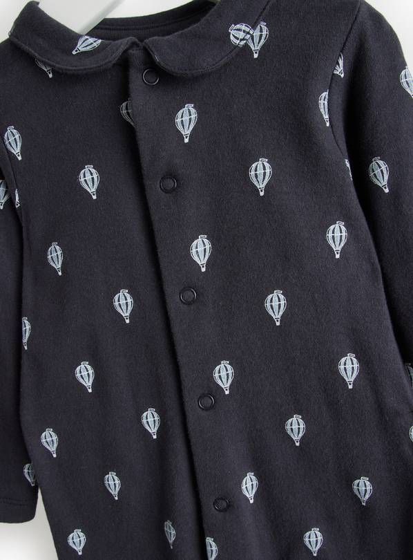 Blue Balloon Print & Striped Sleepsuits 3 Pack Up to 1 mth - McGrocer