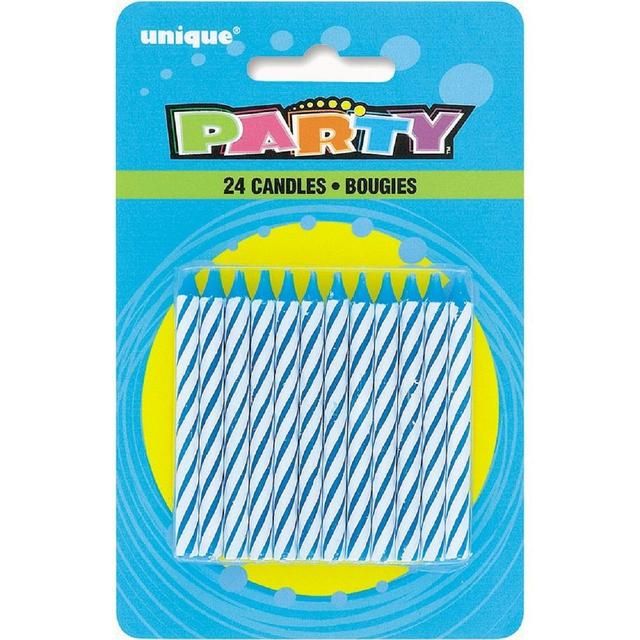 Blue Spiral Birthday Candles 24 per pack - McGrocer