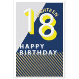 Blue & Yellow 18th Birthday Card - McGrocer