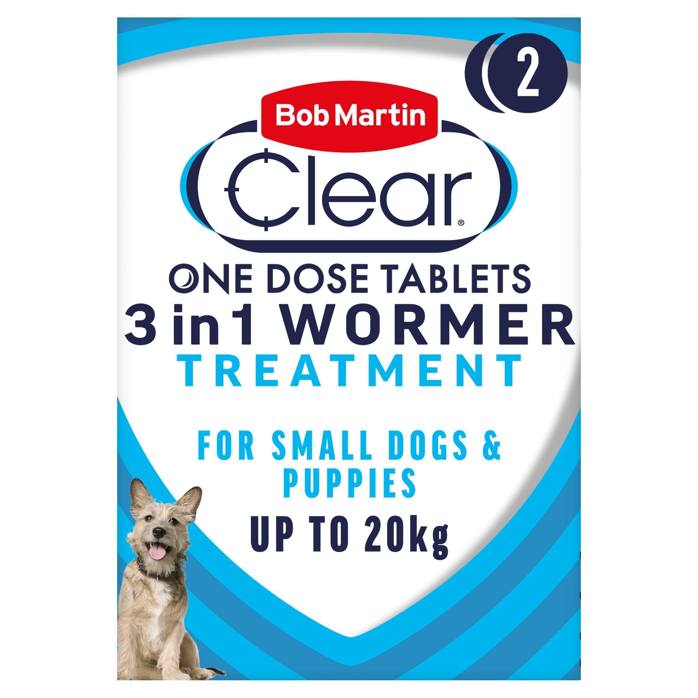Bob Martin Clear 3 in 1 Wormer Treatment Tablets for Small Dogs & Puppies x2 - McGrocer