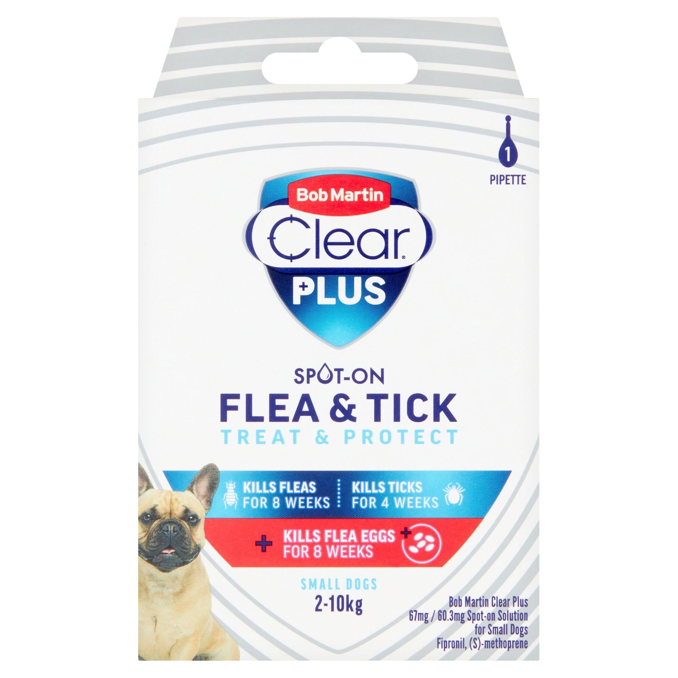 Bob Martin Clear Plus Spot On Flea & Tick Treatment for Small Dogs - McGrocer