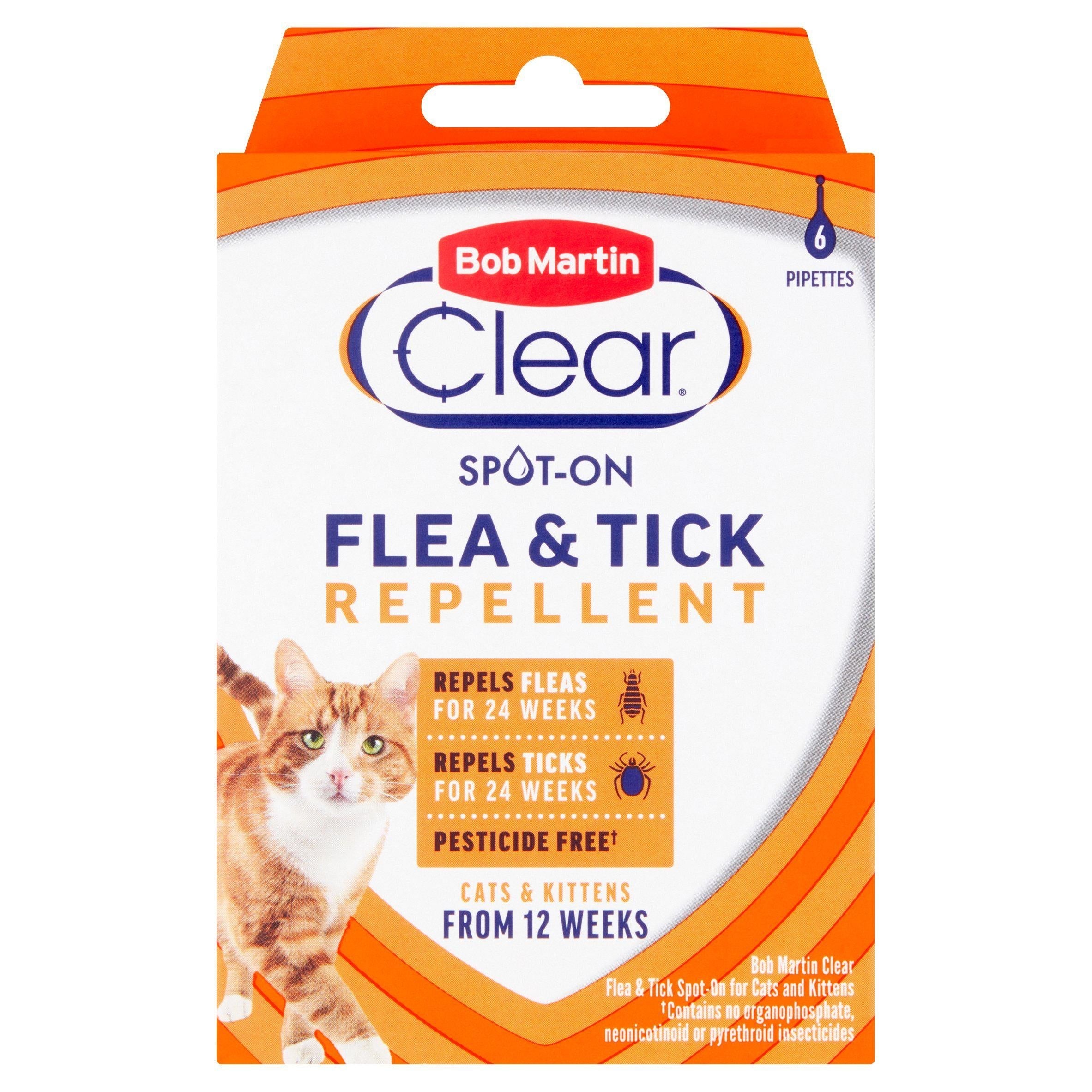 Bob Martin Clear Spot On Flea & Tick Repellent for Cats & Kittens x12 - McGrocer