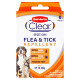 Bob Martin Clear Spot On Flea & Tick Repellent Pipettes 6x1.5ml - McGrocer