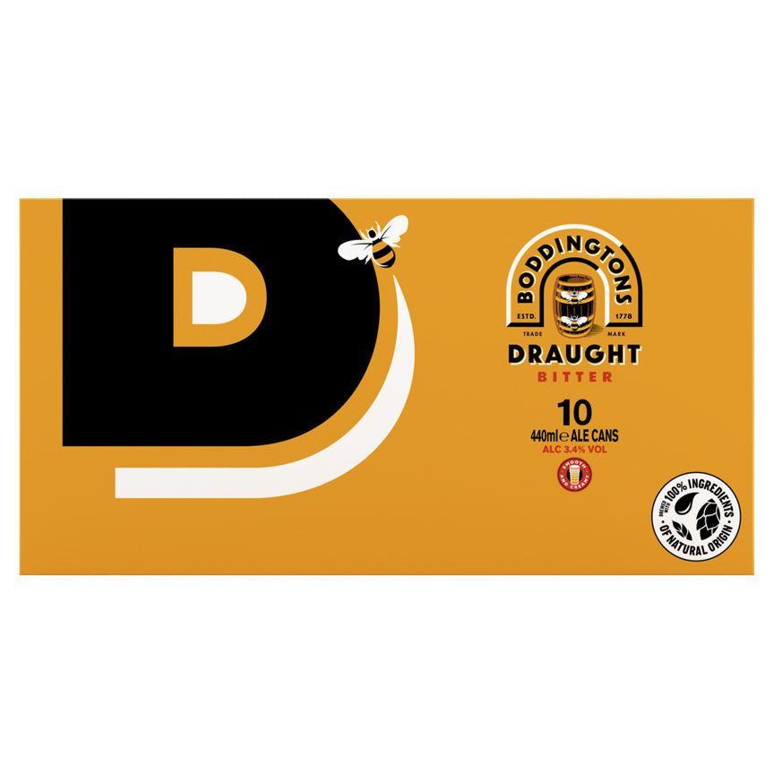 Boddingtons Draught Bitter Ale Cans 10 x 440ml - McGrocer