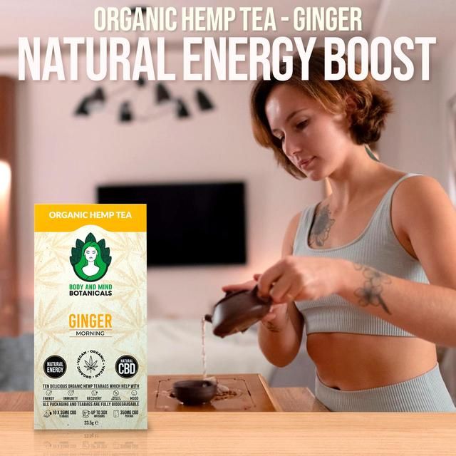 Body & Mind Botanicals Organic Hemp Tea - Ginger 10 per pack - McGrocer