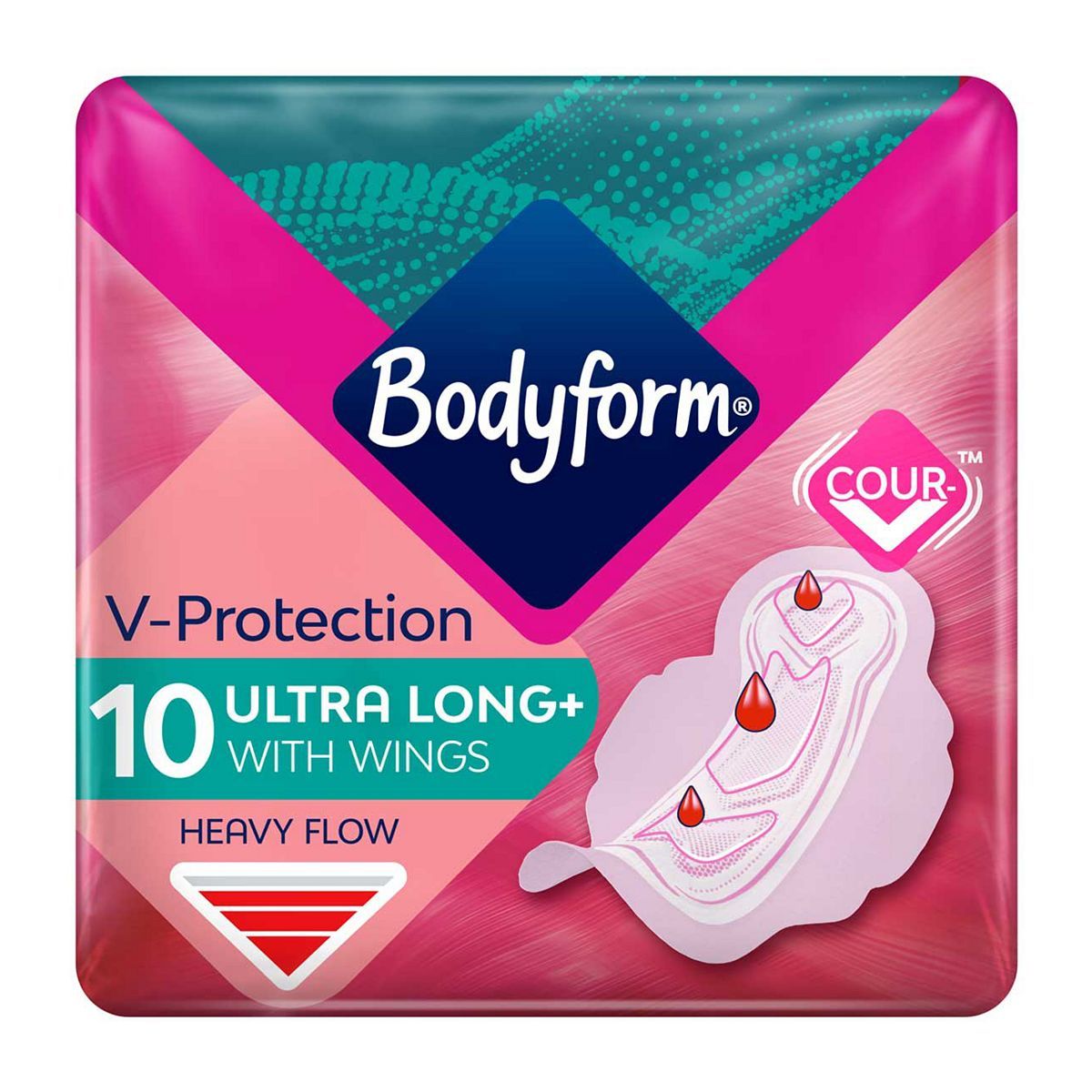 Bodyform Cour-V Ultra Long Sanitary Towels Wings 10 pack - McGrocer