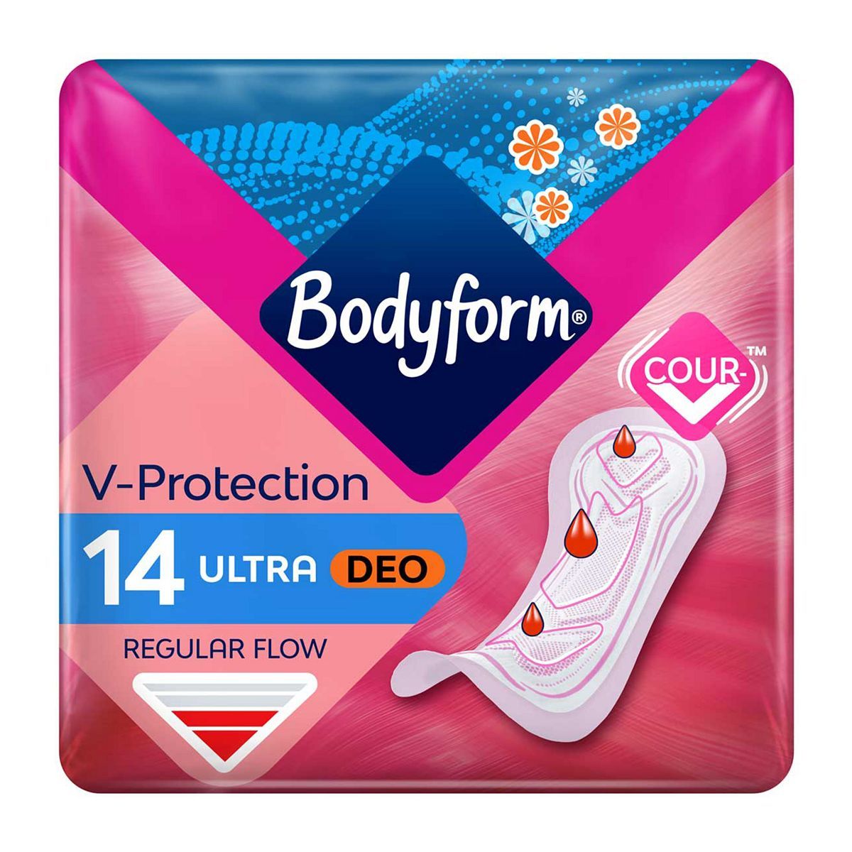 Bodyform Cour-V Ultra Normal Scented Sanitary Towels 14 pack - McGrocer