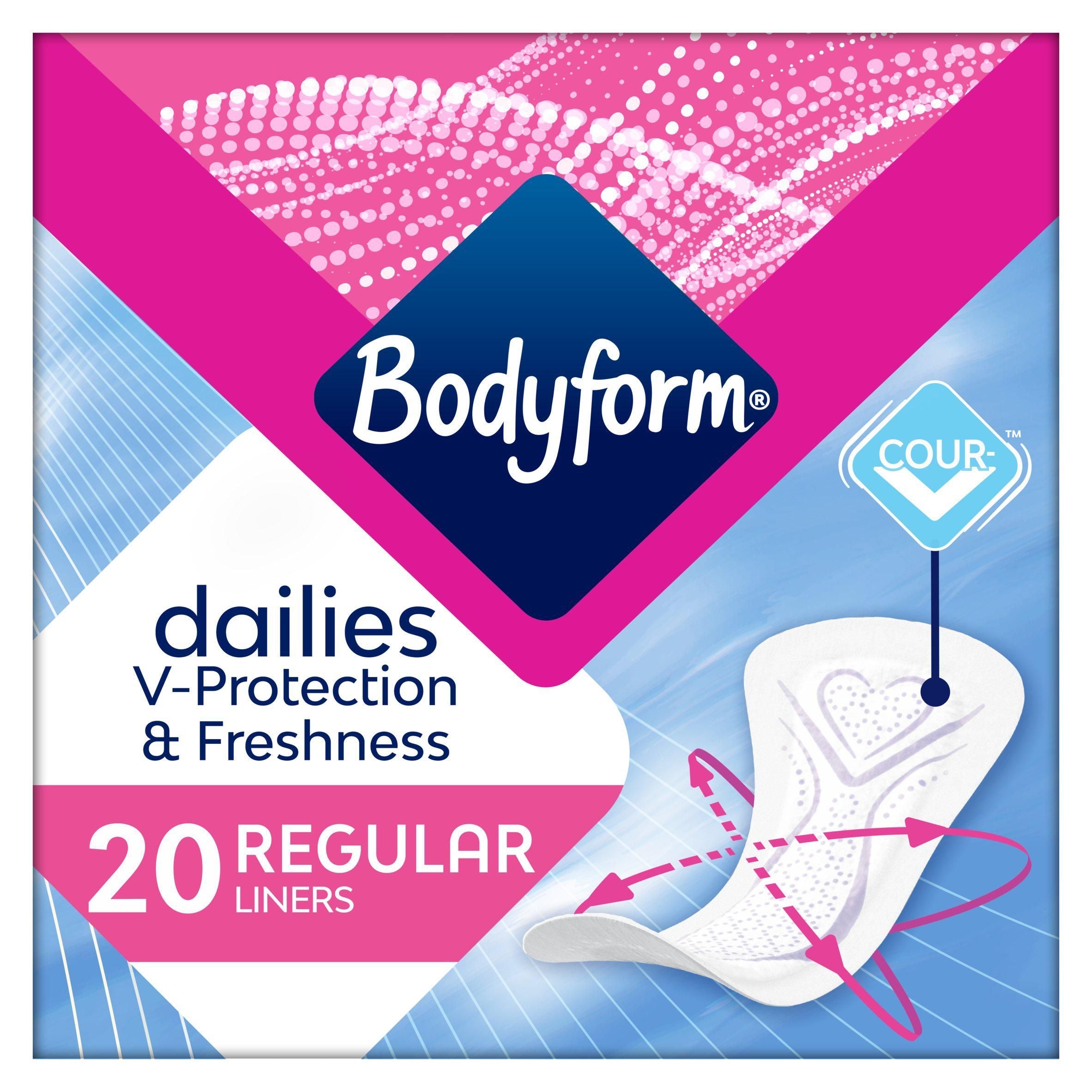 Bodyform Dailies Regular To Go Superabsorbent Panty Liners x20 - McGrocer