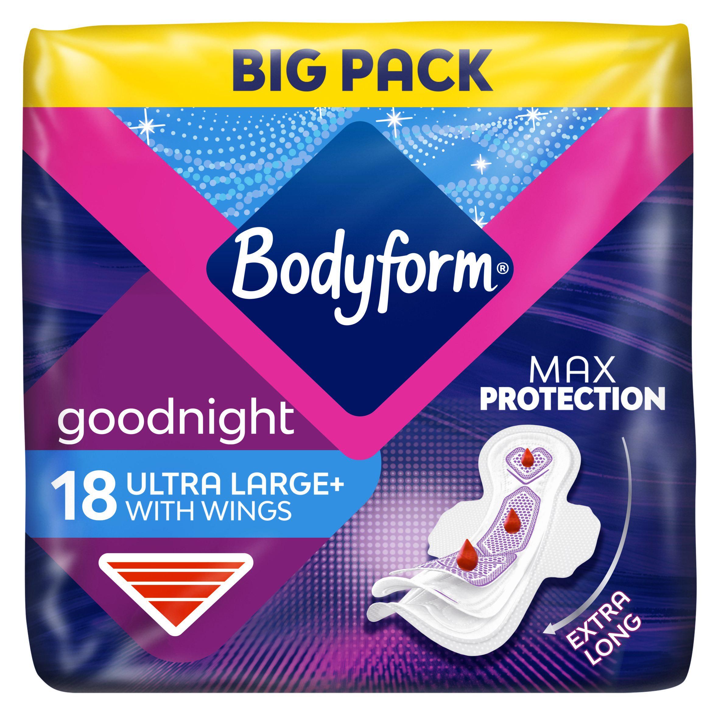 Bodyform Ultra Night Sanitary Towels Wings x18 - McGrocer