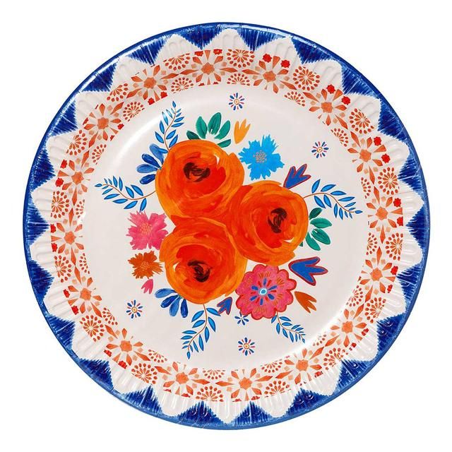 Boho Floral 23cm Paper Party Plates 12 per pack - McGrocer