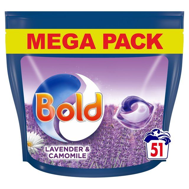 Bold All-in-1 Pods Washing Liquid Capsules Lavender & Camomile 51 Washes   51 per pack - McGrocer