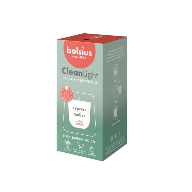 Bolsius Cleanlight Refil - Cypress & Amber 2 per pack - McGrocer