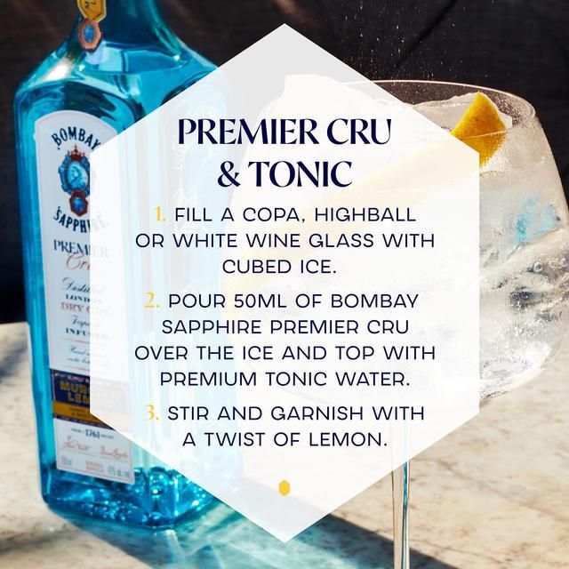 Bombay Sapphire Premier Cru Murcian Lemon Distilled London Dry Gin 70cl - McGrocer