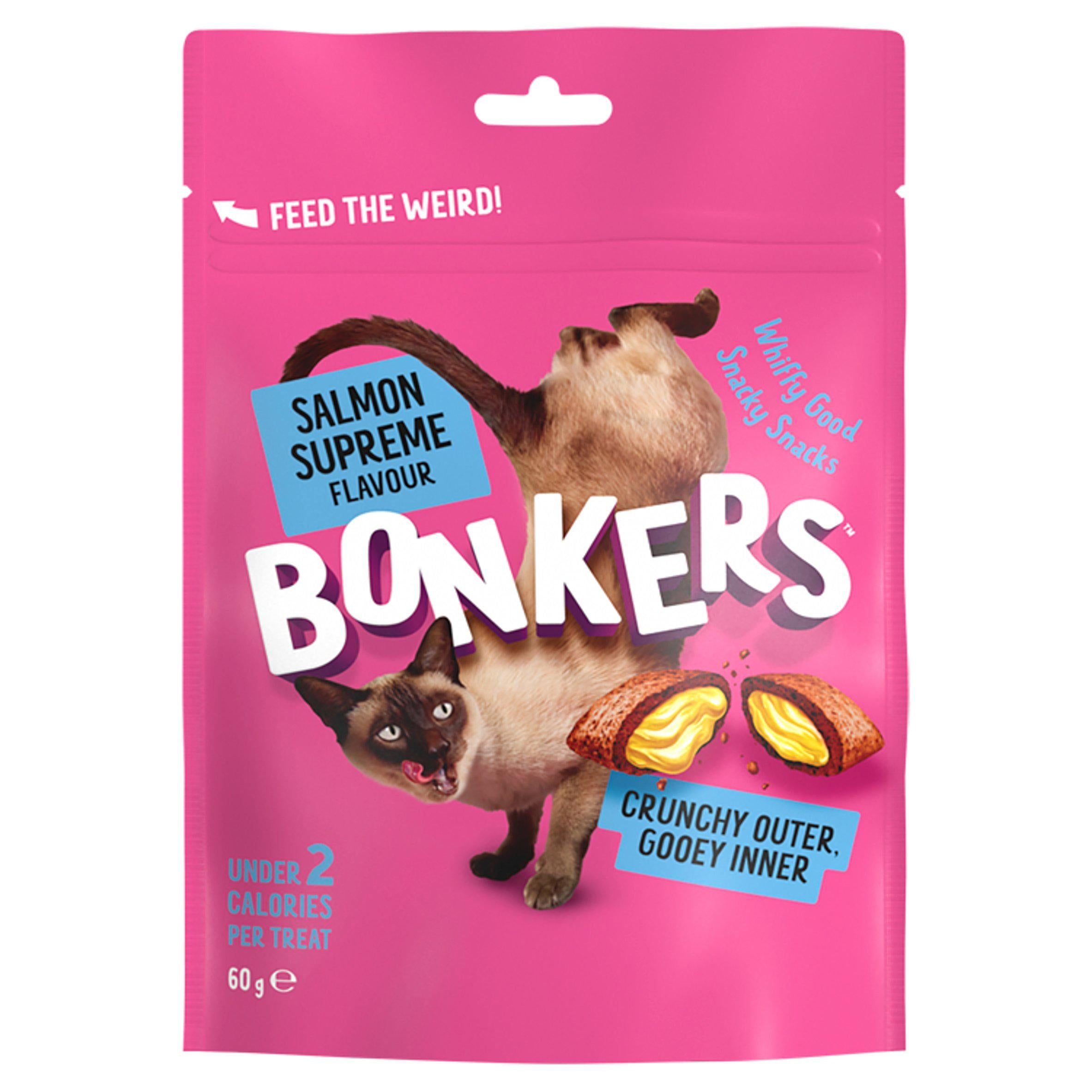 Bonkers Salmon Supreme Flavour Cat Treats 60g - McGrocer