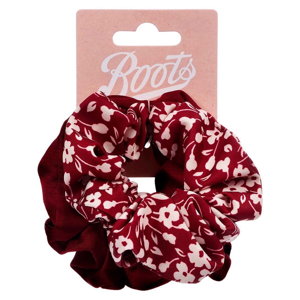 Boots floral and burgundy 2 pack scrunchies - McGrocer