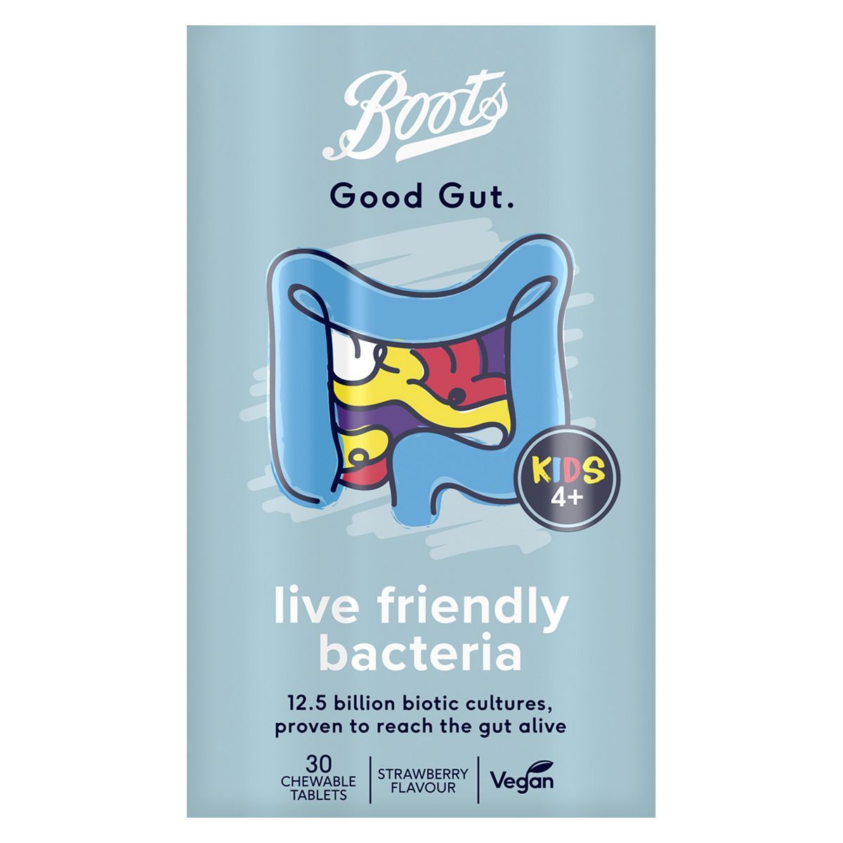 Boots Good Gut Live Friendly Bacteria Kids 30 Chewable Tablets - McGrocer