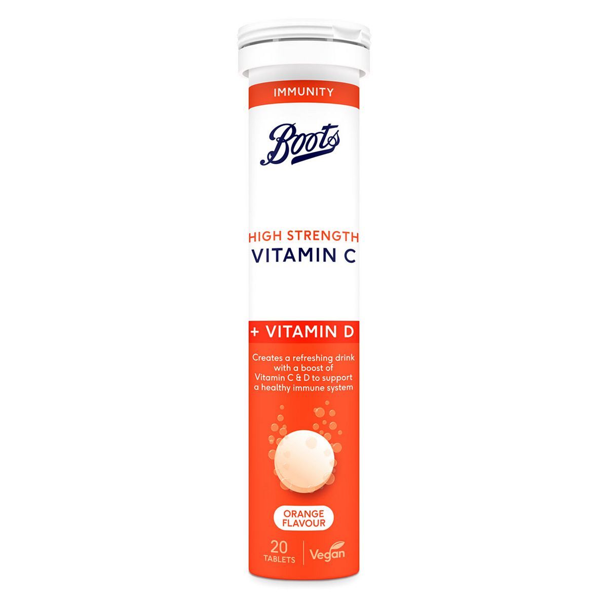 Boots High Strength Vitamin C + Vitamin D 20 Effervescent Tablets - McGrocer