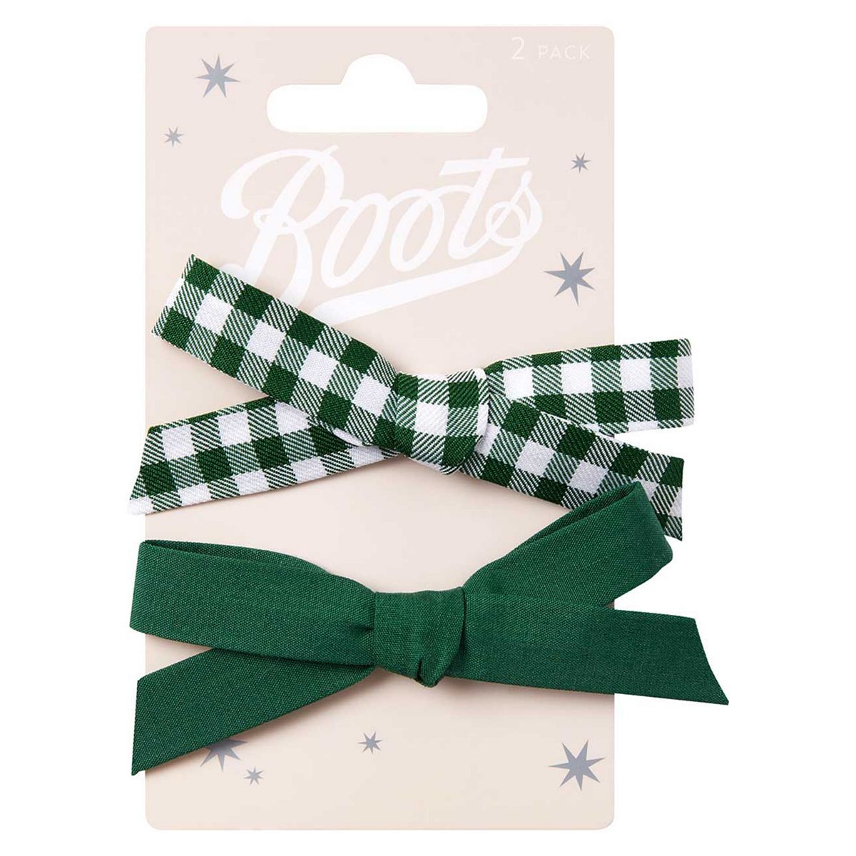 Boots Kids Green and White Gingham Bow Clip - McGrocer
