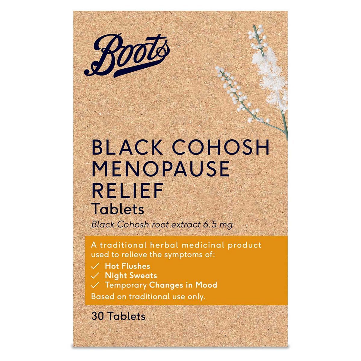 Boots Menolieve Black Cohosh root extract 6.5mg - 30 Tablets - McGrocer