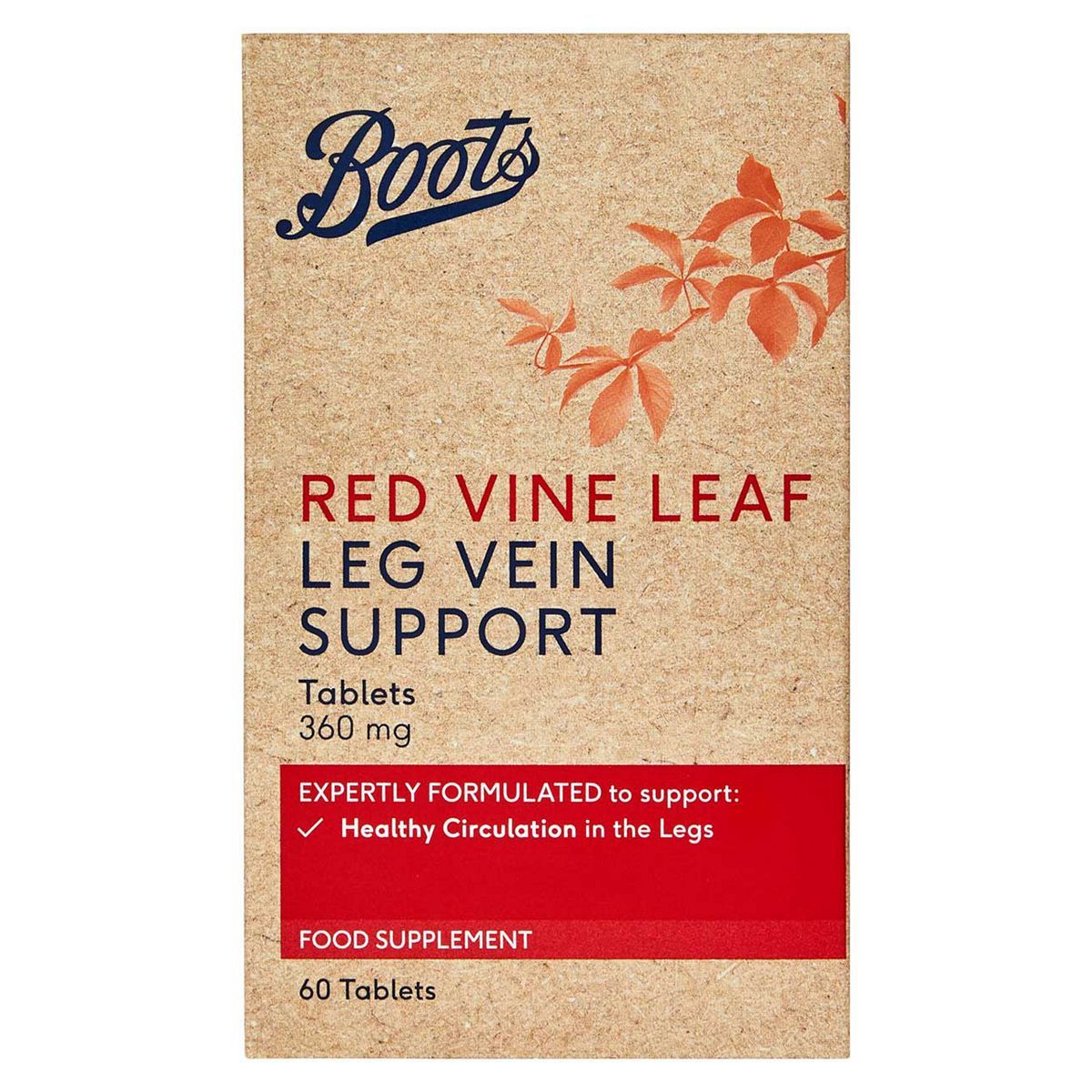 Boots Red Vine Leaf Leg Vein Support 60 Tablets - McGrocer