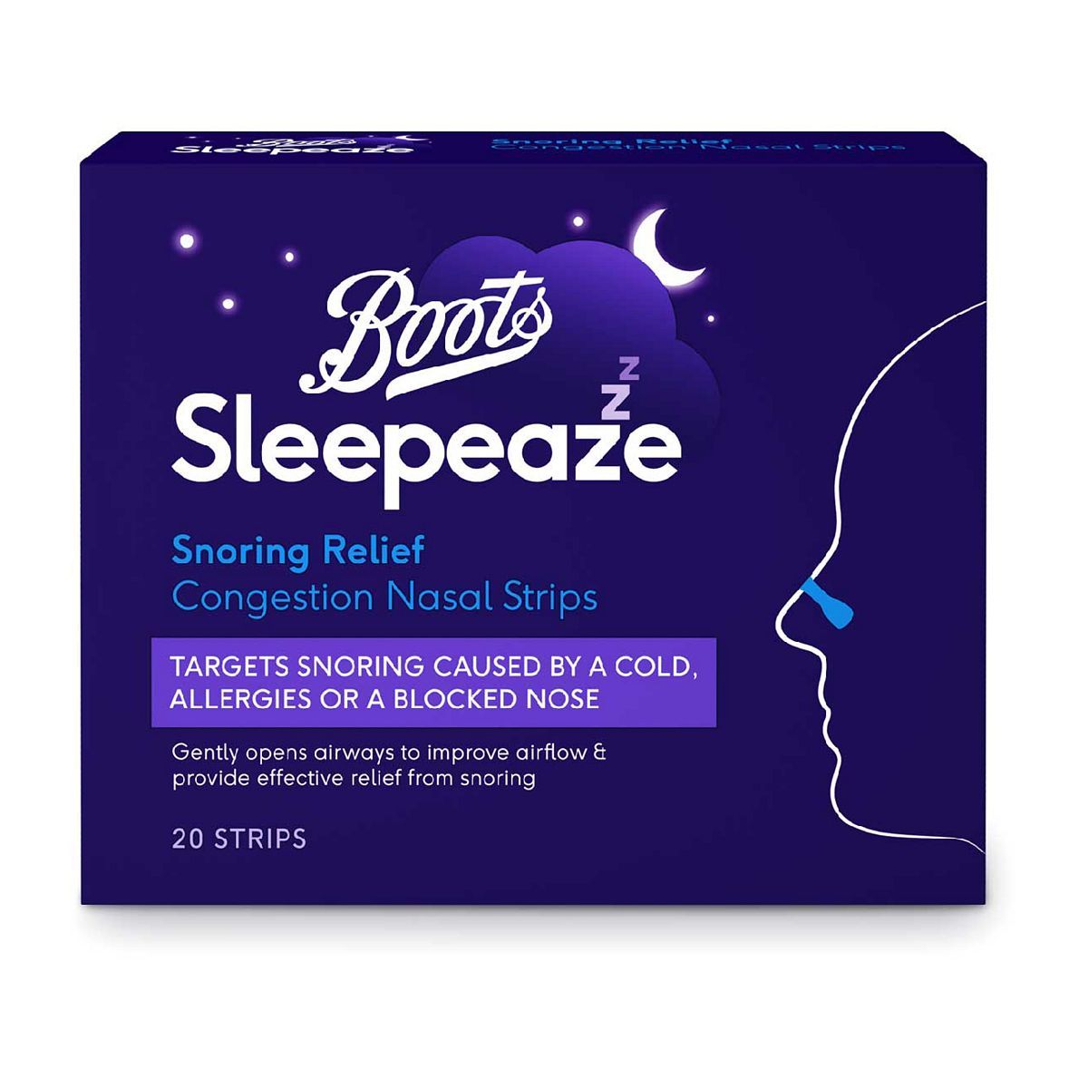 Boots Sleepeaze Snoring Relief Congestion Nasal Strips - 20 Strips - McGrocer