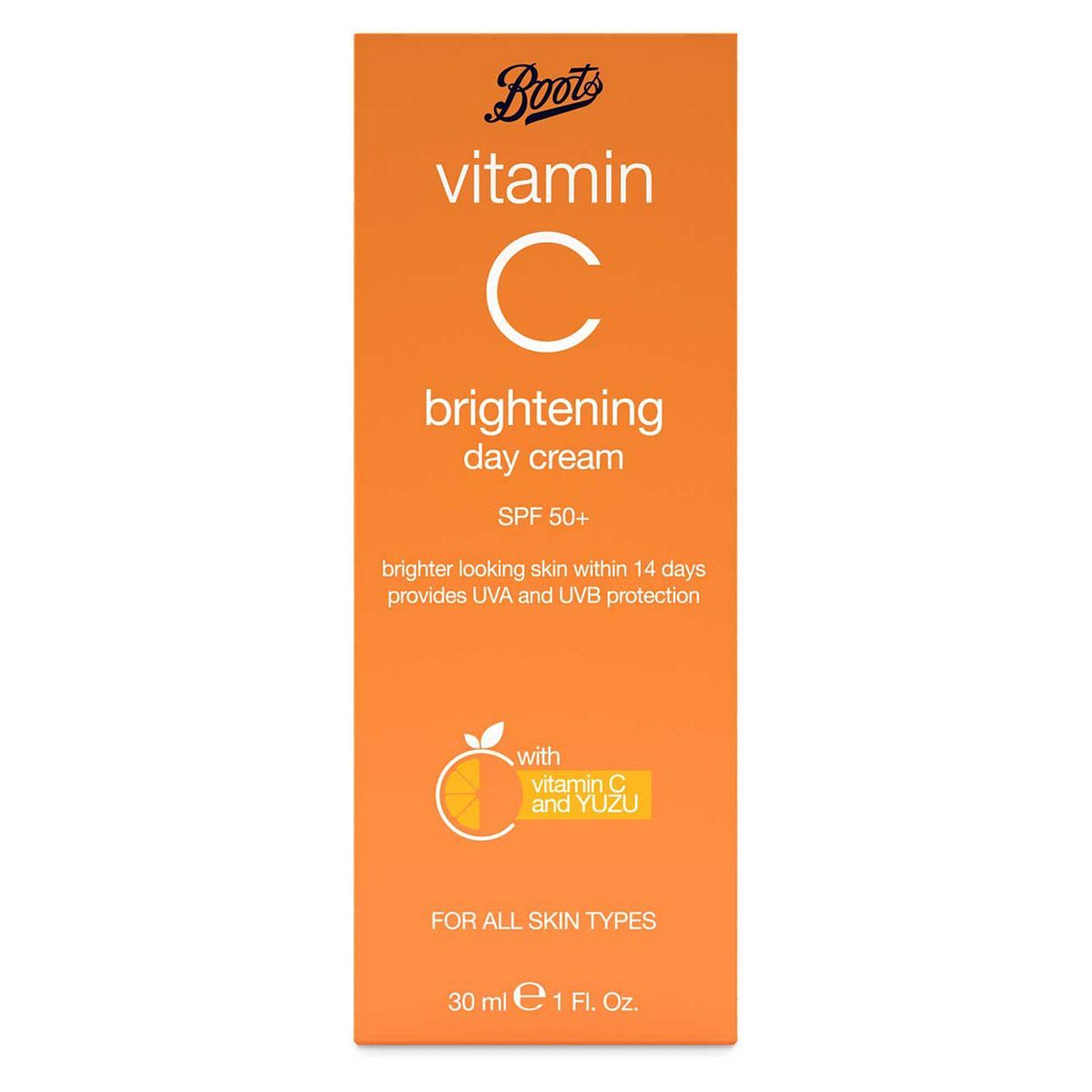 Boots Vitamin C Brightening Day Cream SPF50+ 30ml - McGrocer